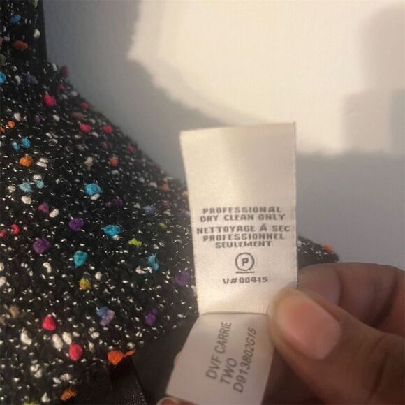 Diane Von Furstenberg DVF Carrie Boucle Tweed Dot Dress Size 10 Multicolor Short - Picture 8 of 10